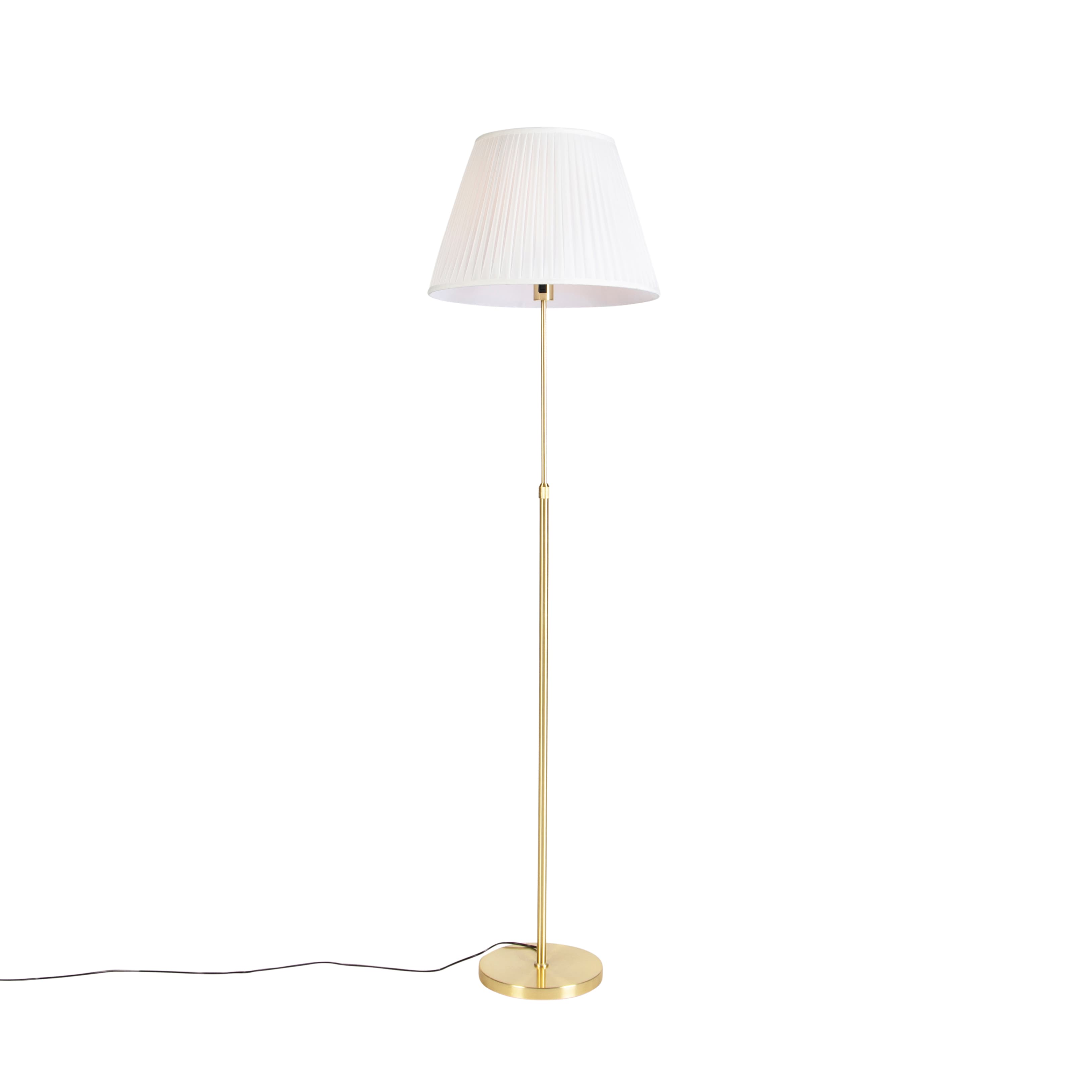 Stojaca lampa zlatá/mosadzná so skladaným tienidlom krémovým 45 cm - Parte 1