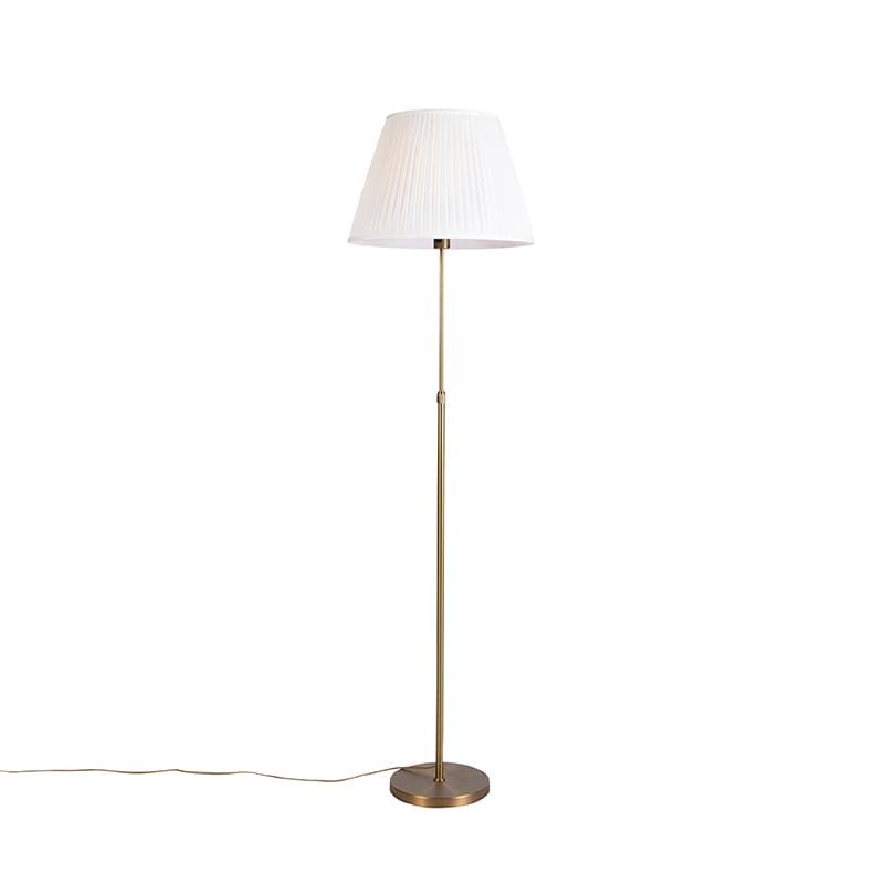 Stojacia lampa bronzová so skladaným tienidlom krémovým 45 cm nastaviteľná - Parte 1