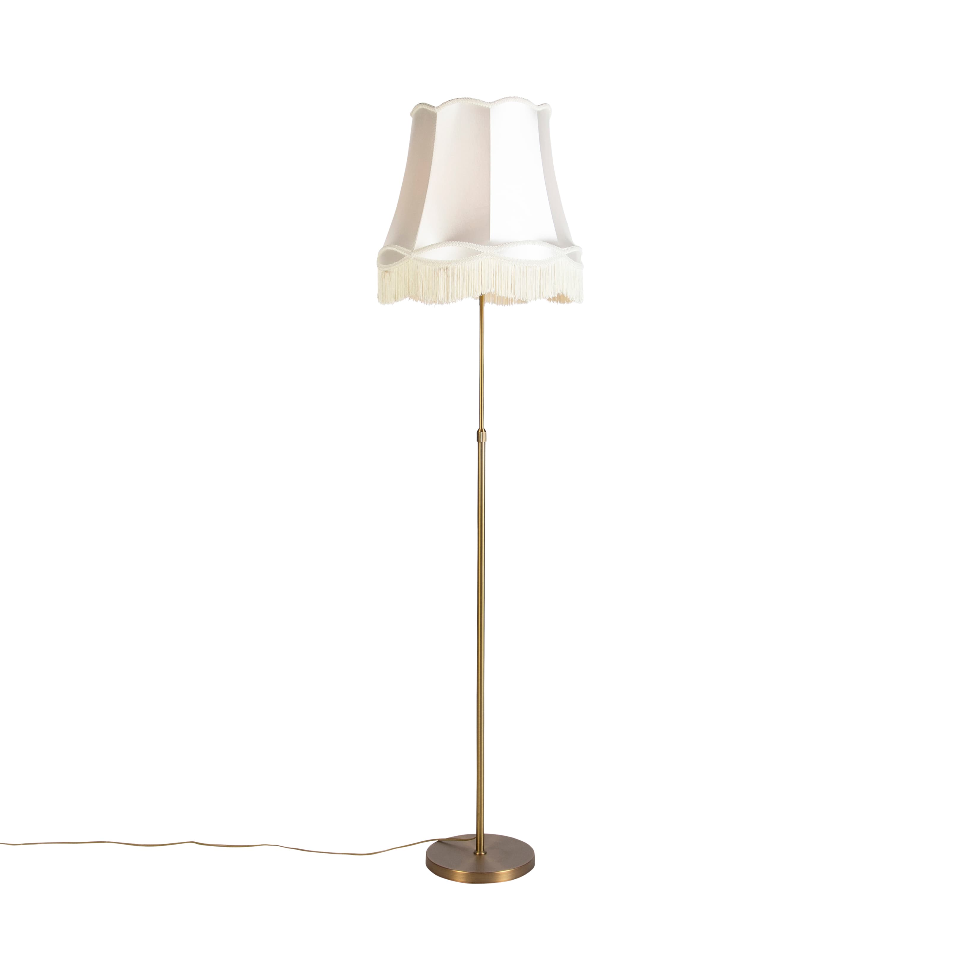 Stojaca lampa bronzová s tienidlom Granny krémová 45 cm nastaviteľná - Parte