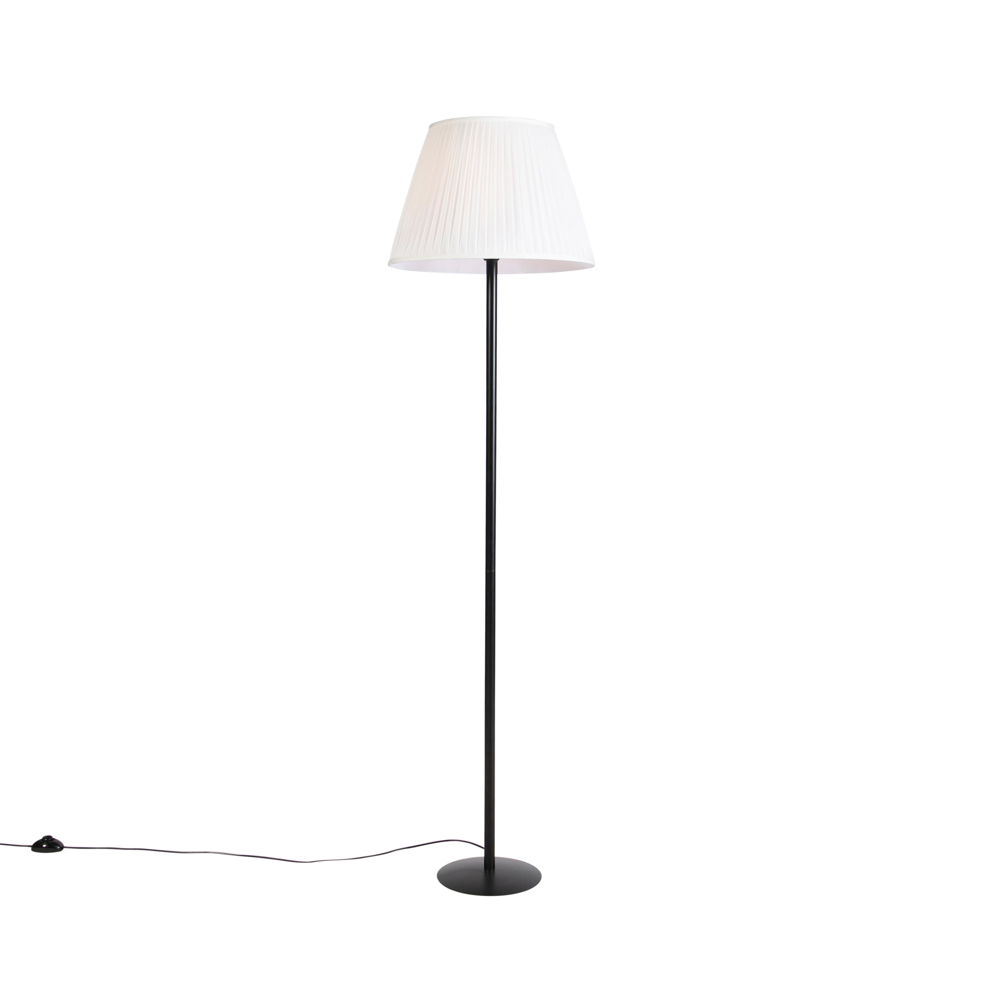 Moderná stojaca lampa čierna s bielym skladaným tienidlom 45 cm - Simplo 1