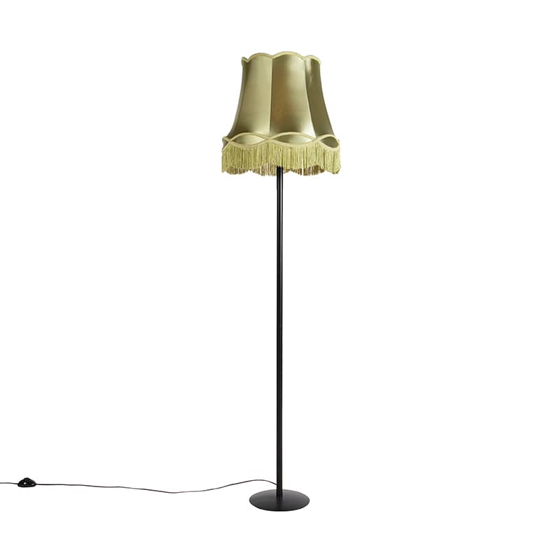 Retro stojaca lampa čierna so zeleným tienidlom Granny 45 cm - Simplo 1