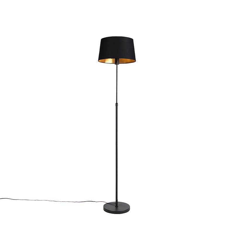 Stojaca lampa čierna s čiernym tienidlom 35 cm nastaviteľná - Parte 1