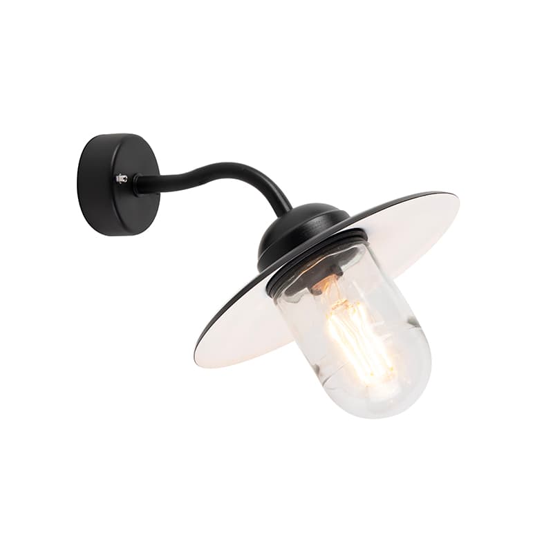 Vonkajšia nástenná lampa čierna IP44 - Mníchov 1