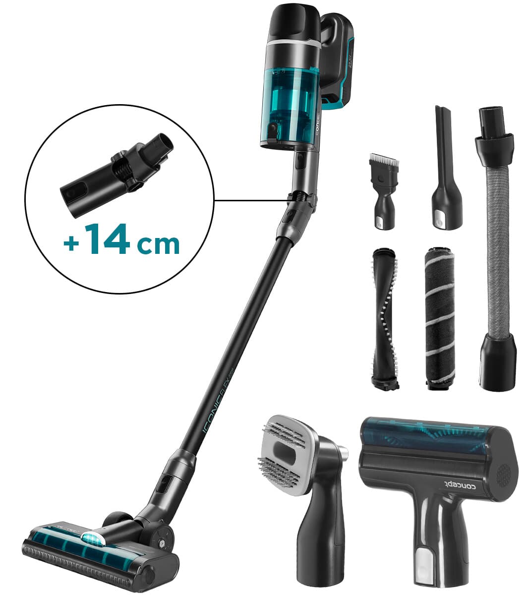 Tyčový a ručný akumulátorový vysávač ICONIC Animal Smart Flex VP6130 1