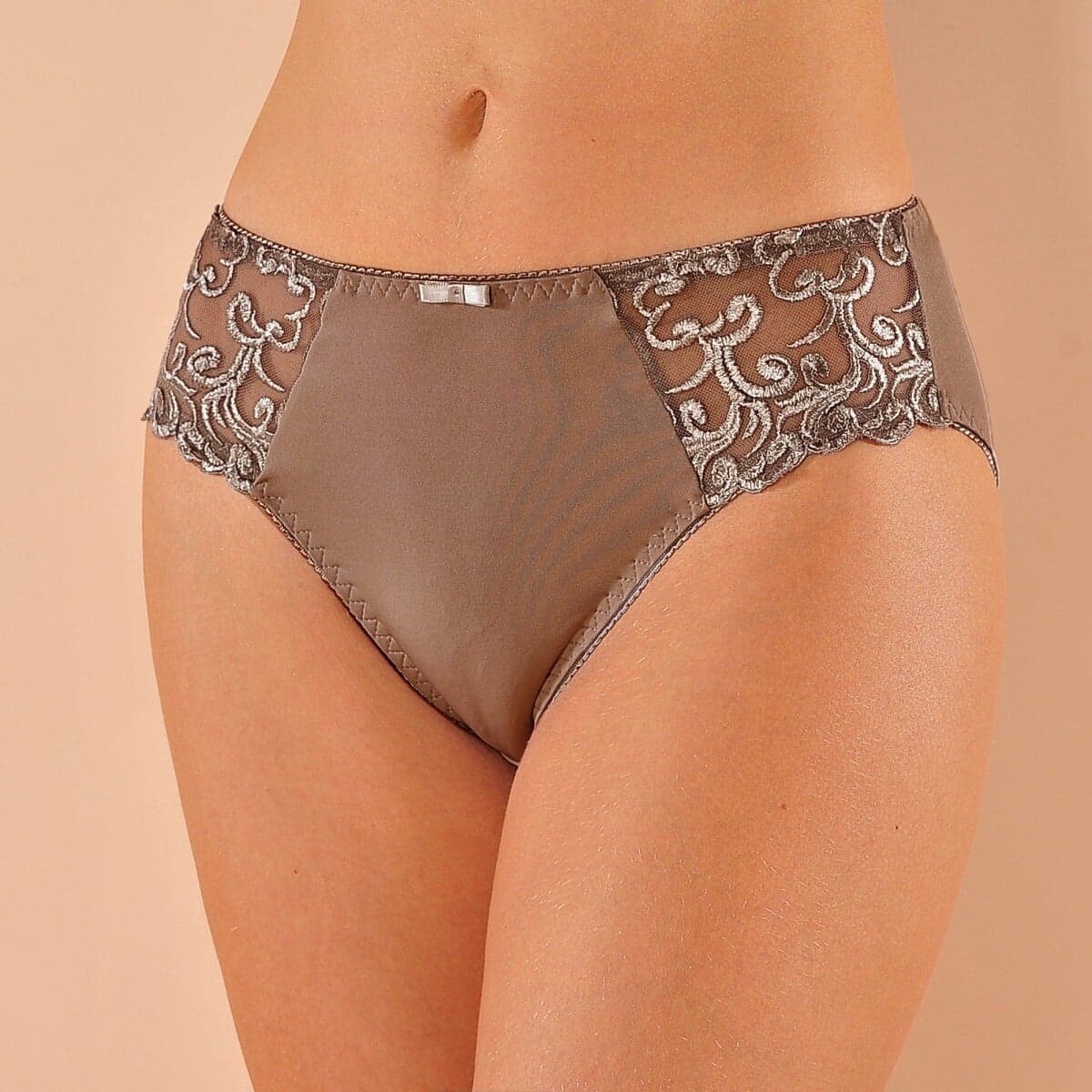 Klasické nohavičky Sienne zn. Confidence Lingerie® z mikrovlákna a vyšívaného tylu, súprava 2 ks