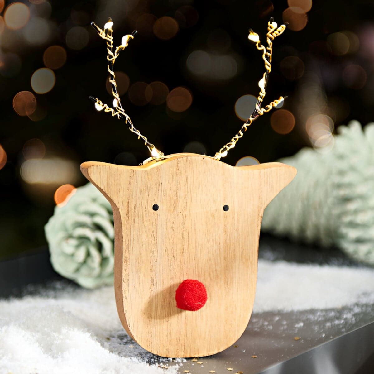 LED drevená dekorácia Sob Rudolf 1