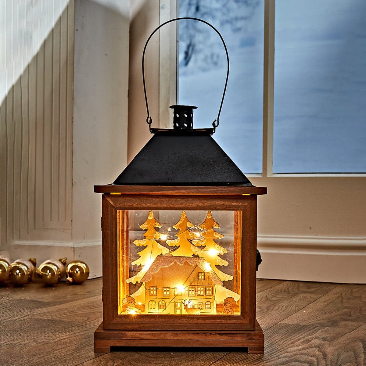LED lampáš "Zimný dom" 1