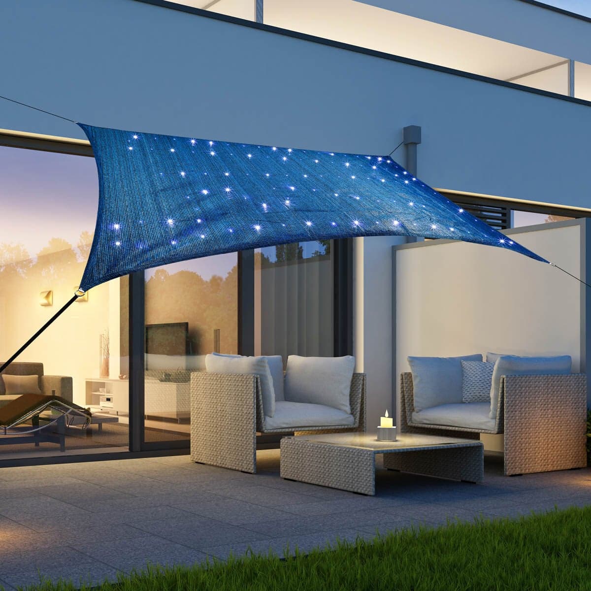 Tieniaca plachta UV 50+ s LED diódami