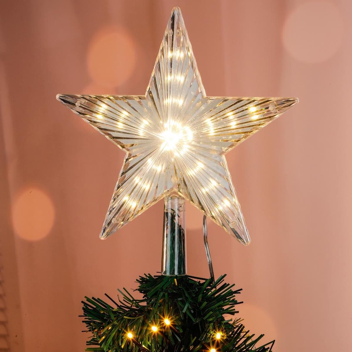 LED Vianočná hviezda na stromček, 21 cm 1