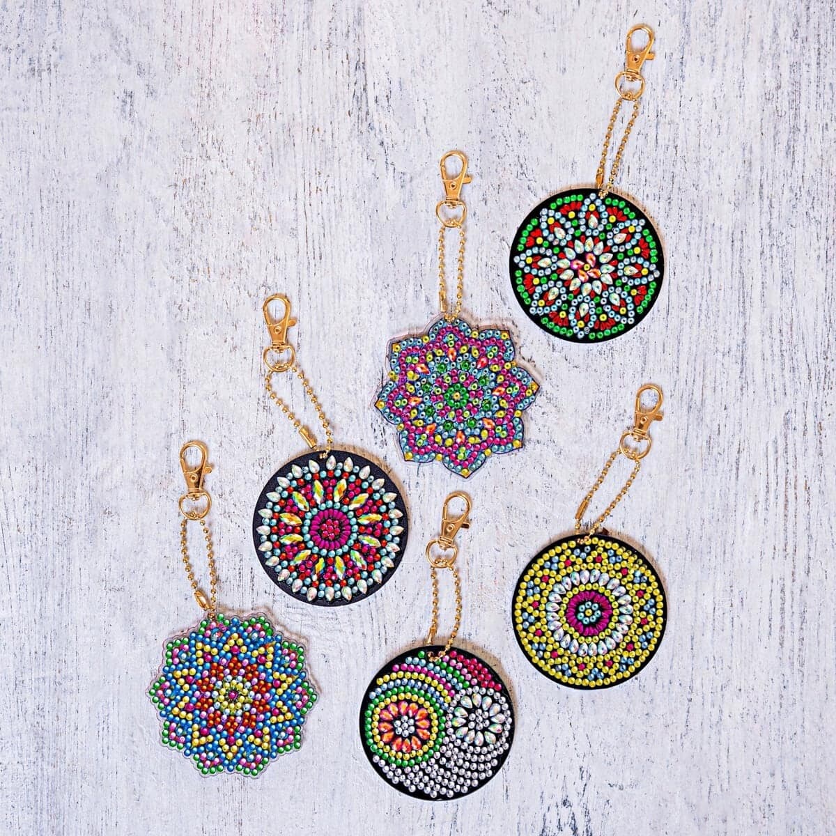 Diamantové maľovanie Prívesky Mandala, sada 6 ks 1