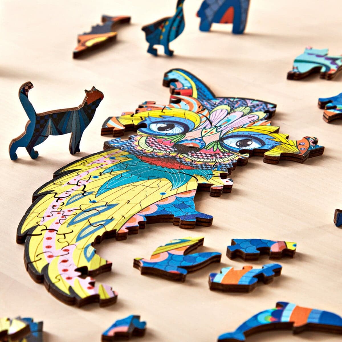 Drevené puzzle Mačka 1