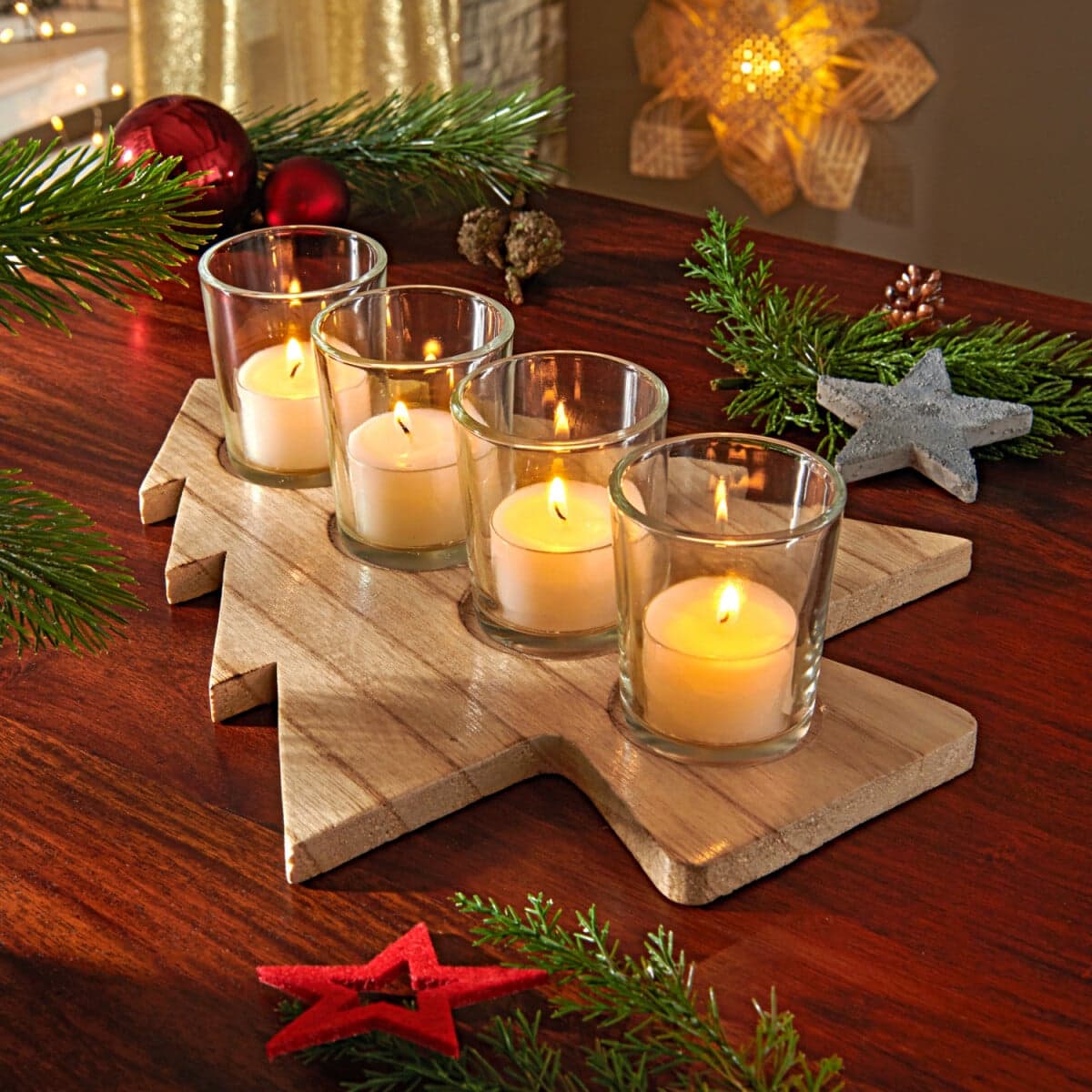 Jedľa na čajové sviečky Advent 1