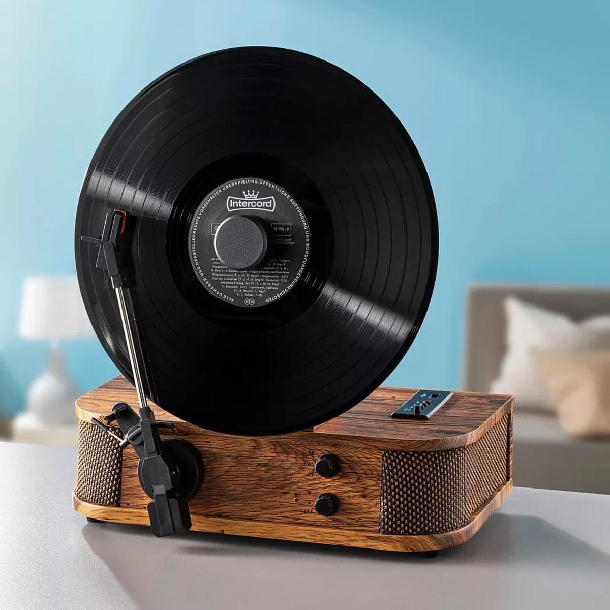 Vertikálne retro gramofón, s BT a USB 1