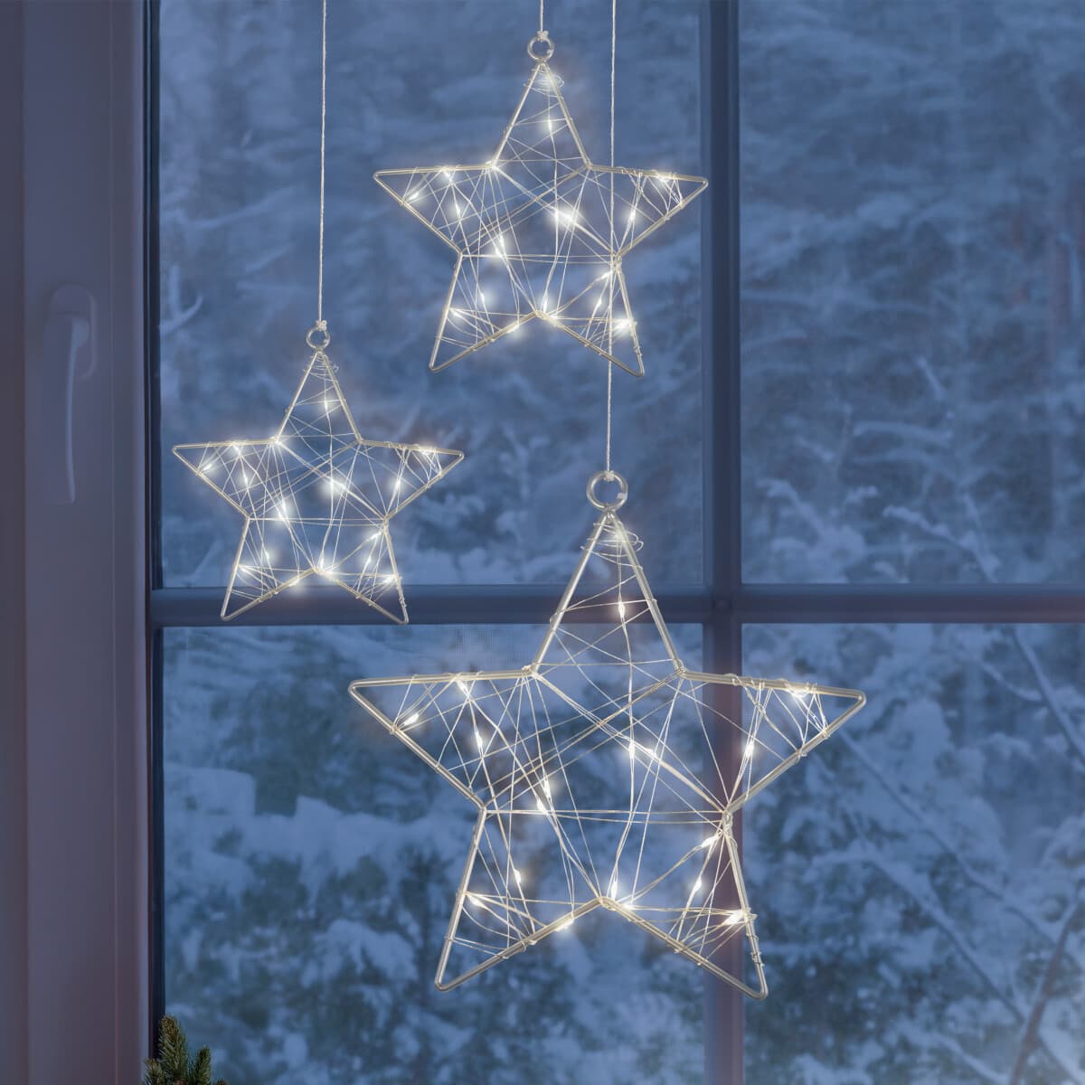 LED Svetelná dekorácia Hviezda, sada 3 ks 1