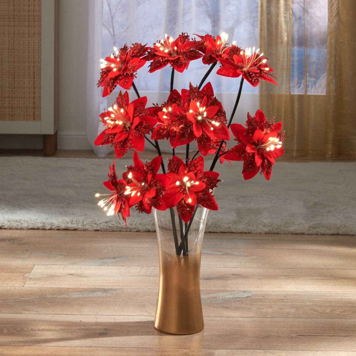 2 LED vetvičky poinsettie 1