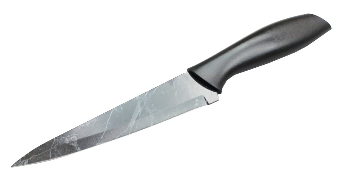 Šéfkucharský nôž 28cm čierny mramor 1