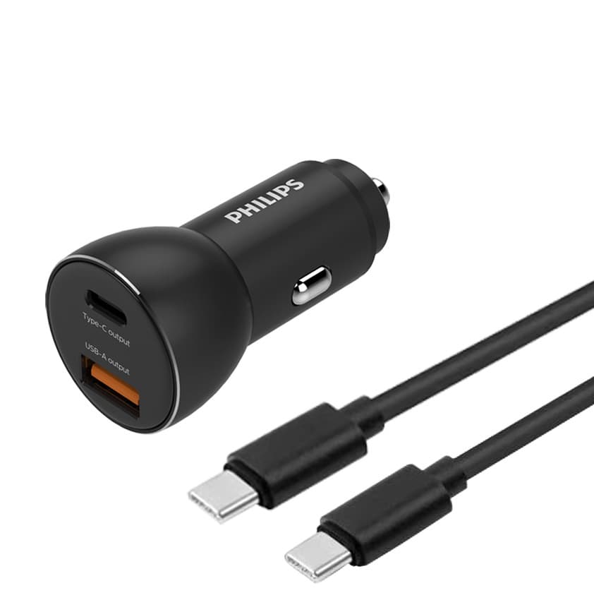 Adaptér do auta USB C + kábel 1m PHILIPS DLP2521C