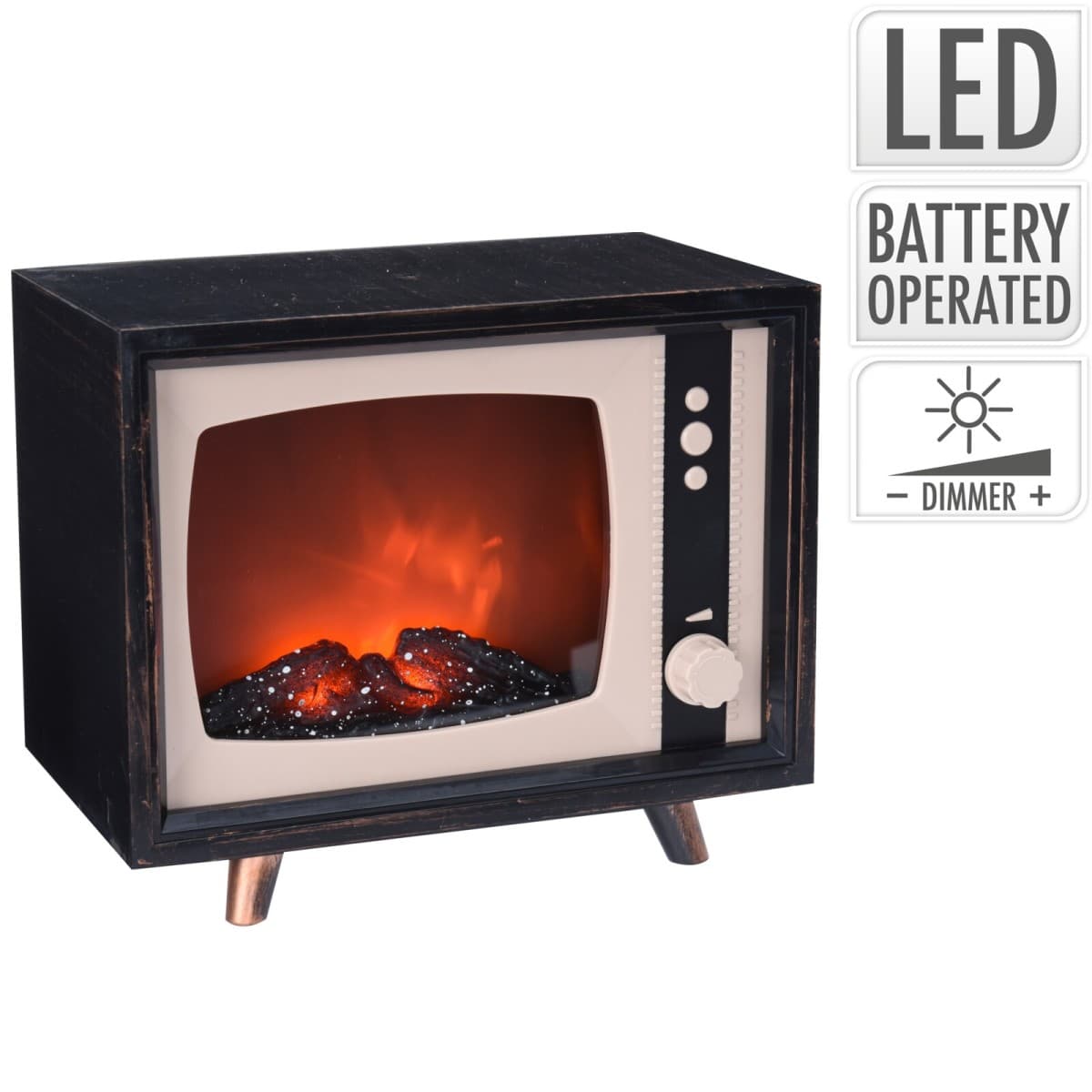 Retro televízia s LED krbom 1