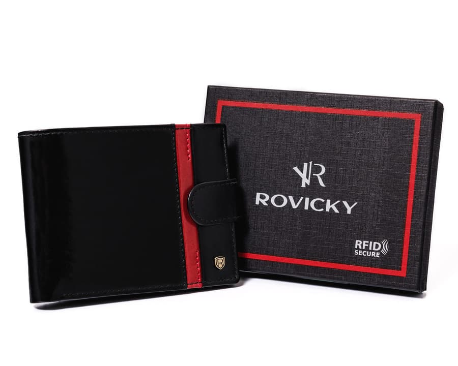 Pánska kožená peňaženka s ozdobným remienkom - Rovicky 1