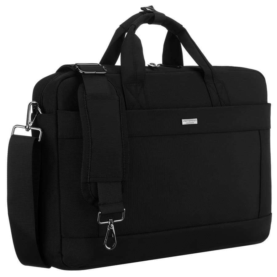 Pánska čierna taška na 15,6" notebook z odolnej cordury so zipsovým zapínaním