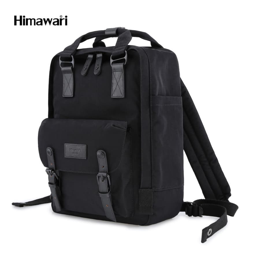Veľký čierny mestský ruksak s priehradkou na notebook 14" – Himawari 1