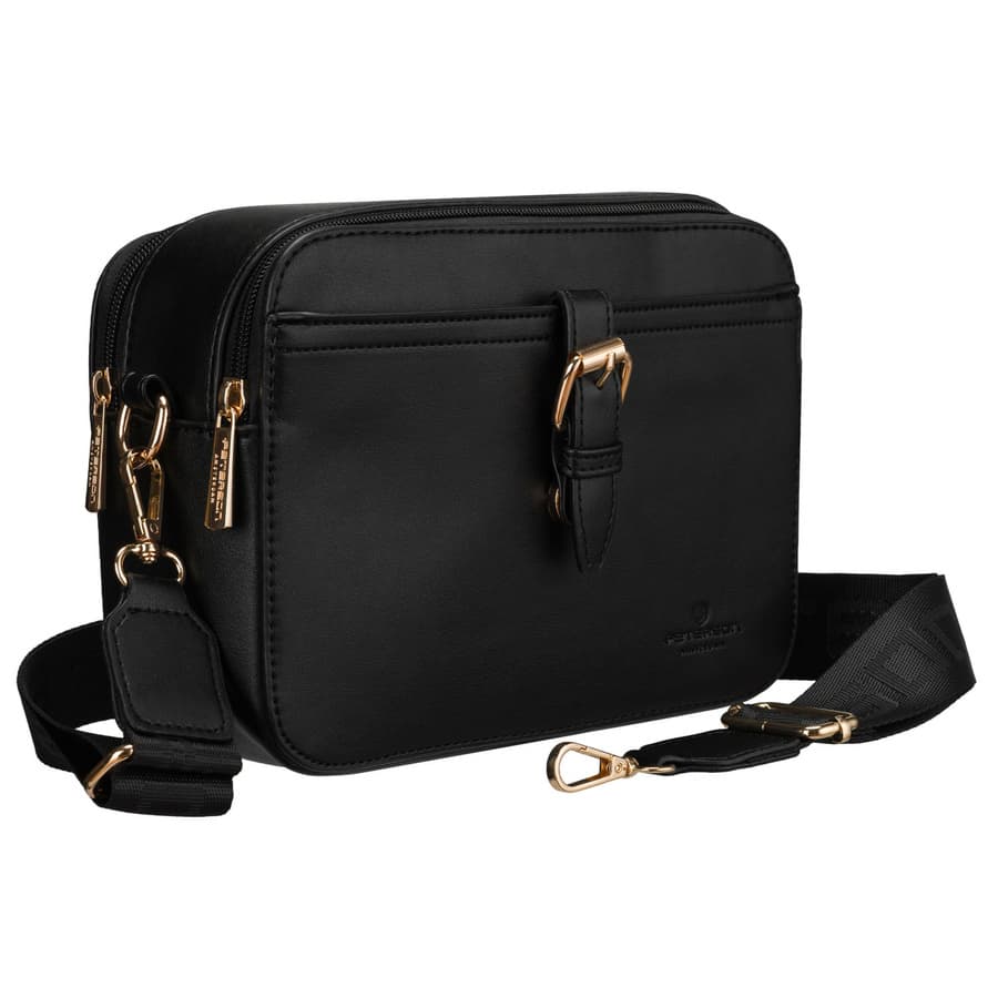 Malá čierna dámska crossbody kabelka na rameno 1