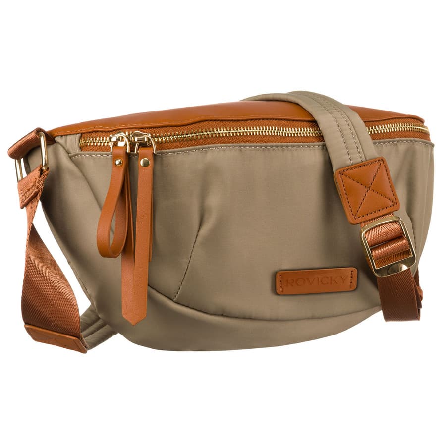 Dámska khaki-hnedá crossbody taška z nylonu 1
