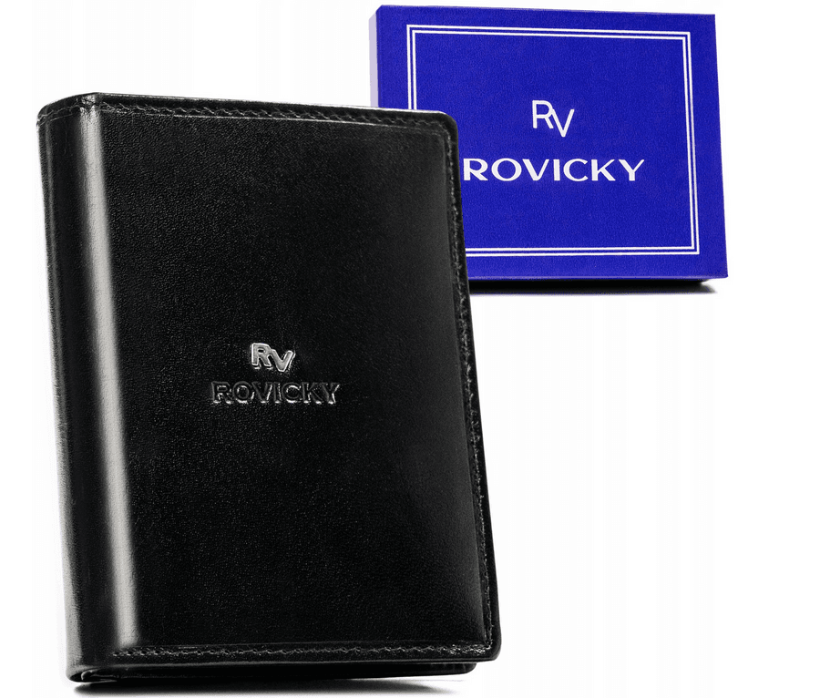Kožená, vertikálna pánska peňaženka bez zapínania - Rovicky