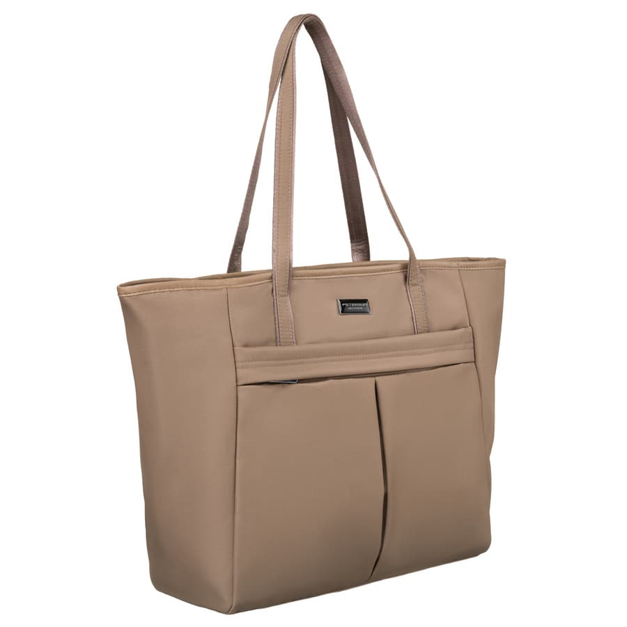 Elegantná béžová shopper kabelka so zipsom – Peterson 1
