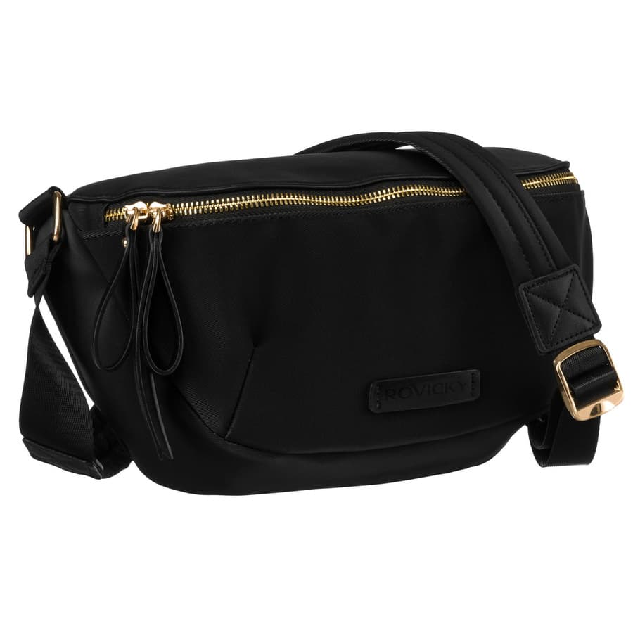 Dámska čierna crossbody taška z nylonu - Rovicky 1