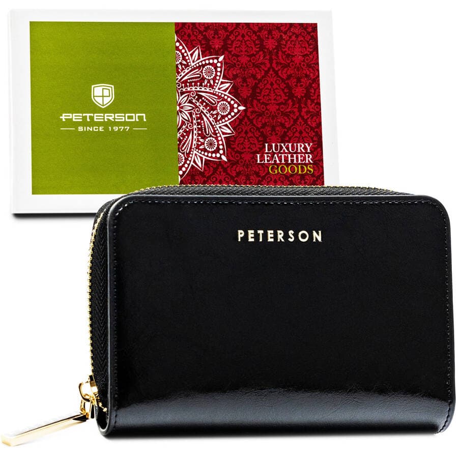 Čierna kožená peňaženka s RFID sponou - Peterson 1