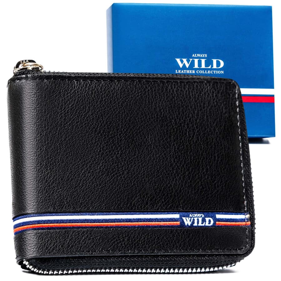 Pánska kožená peňaženka na zips - Always Wild