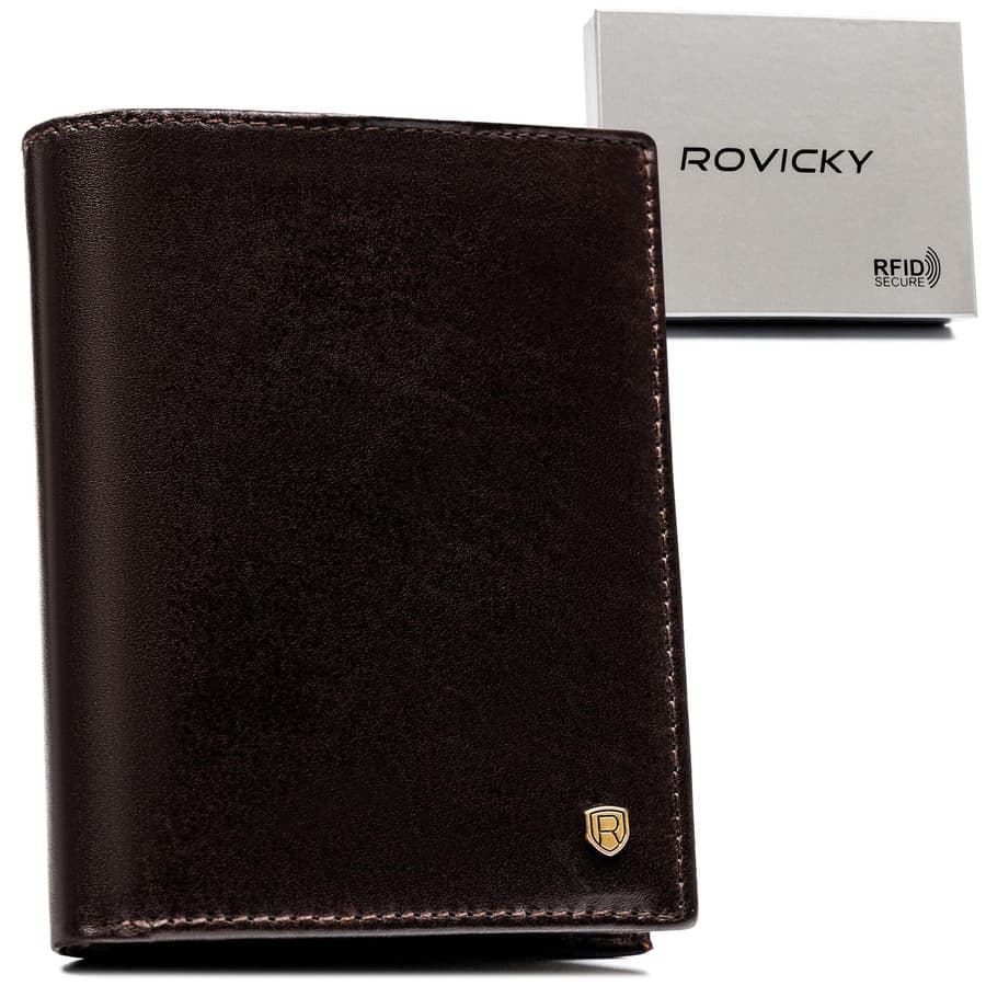 Klasická pánska peňaženka s RFID v hnedej farbe - Rovicky 1
