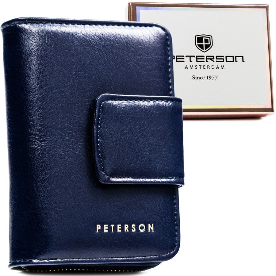 Tmavomodrá dámska peňaženka z ekologickej kože s RFID ochranou – Peterson 1