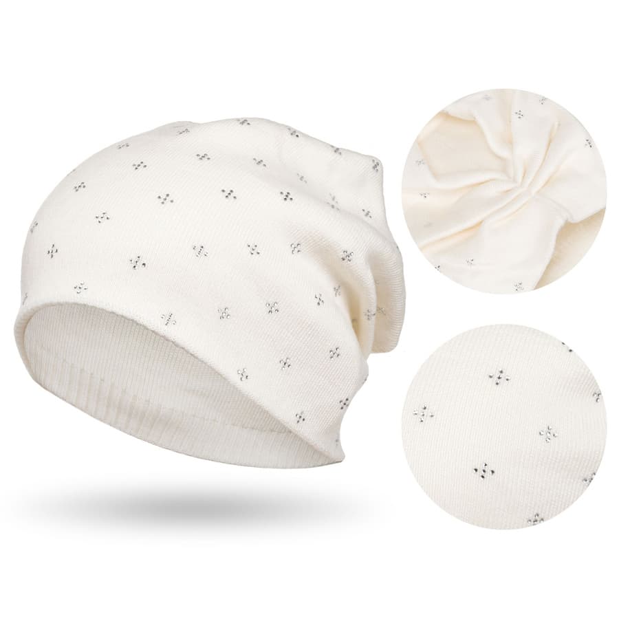 Teplá dámska beanie čiapka s kryštálikmi – Peterson 1