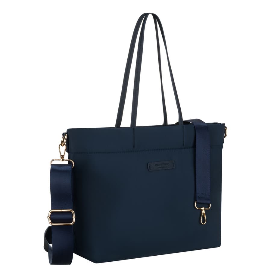 Dámska tmavomodrá shopper kabelka z polyesteru – ľahká, elegantná a priestranná 1