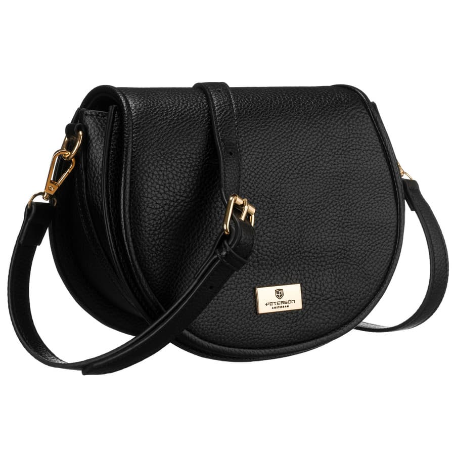 Dámska čierna crossbody kabelka z eko kože PETERSON 1