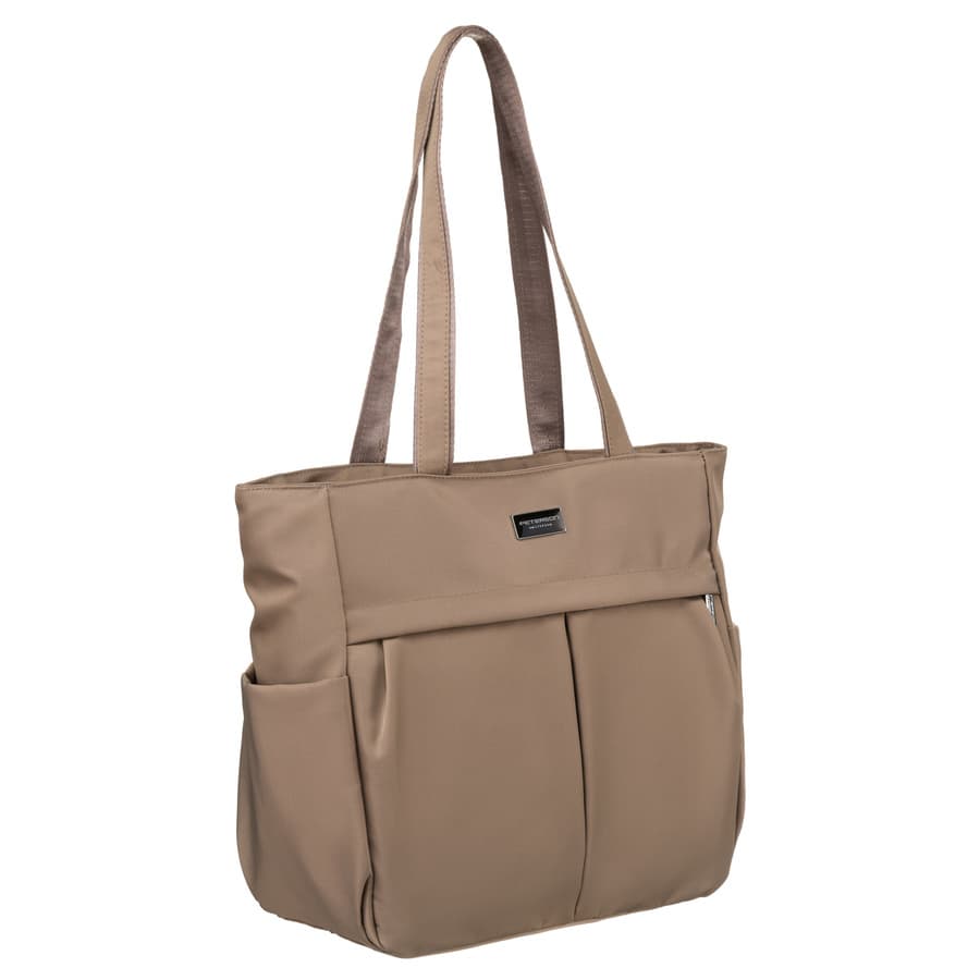 Módna béžová shopper kabelka A4 – Peterson 1