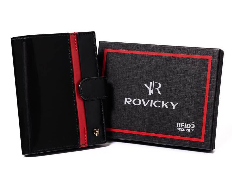 Štýlová pánska peňaženka Rovicky Black-Red 1