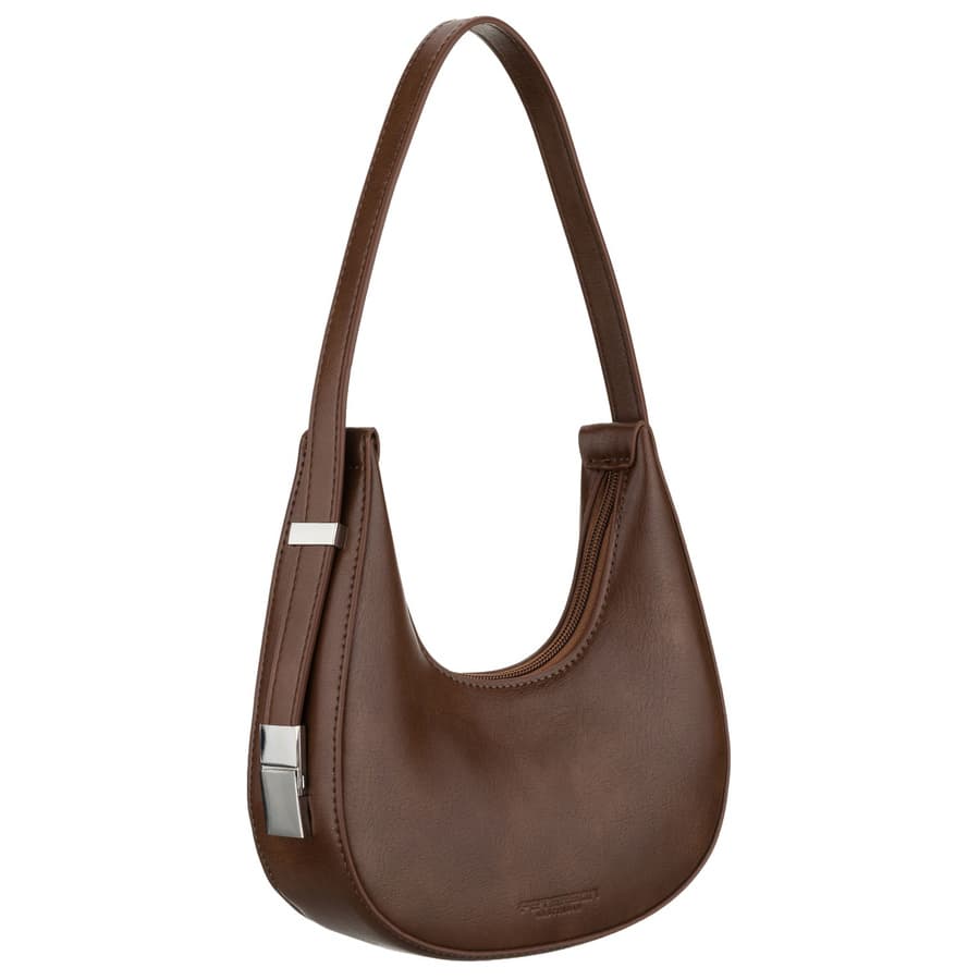 Dámska hnedá bagetová crossbody kabelka z ekologickej kože 1