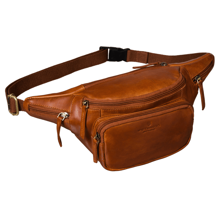 Pánska hnedá kožená crossbody taška - ľadvinka Peterson 1