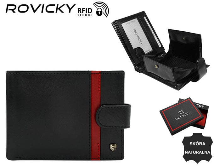 Veľká, kožená pánska peňaženka na patentku - Rovicky 1