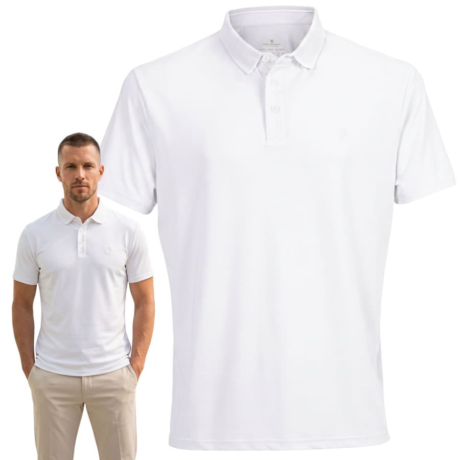 Biele pánske polo tričko Peterson - regular fit