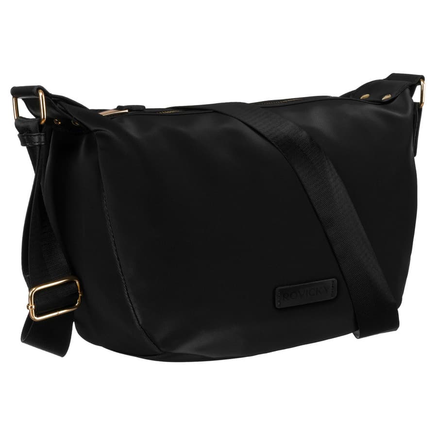 Dámska čierna crossbody kabelka z nylonu 1