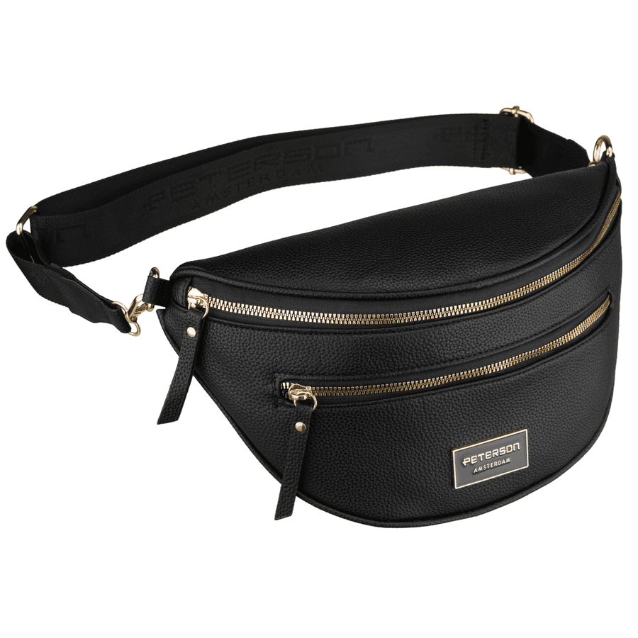 Dámska čierna crossbody taška / ľadvinka z ekokože Peterson 1