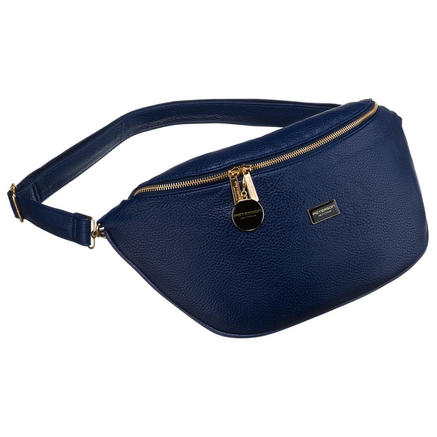 Veľká tmavomodrá dámska ľadvinka z ekokože crossbody 1