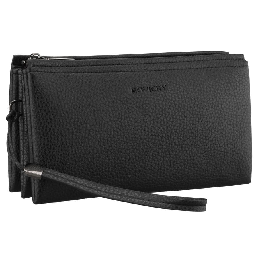Elegantná pánska crossbody taška z ekologickej kože v čiernej farbe – Rovicky 1