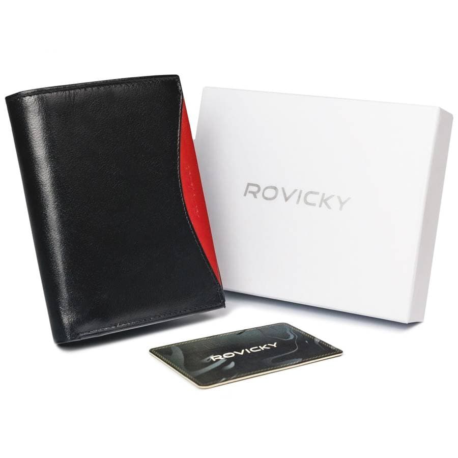 Veľká originálna pánska peňaženka z prírodnej lícovej kože, RFID - Rovicky 1