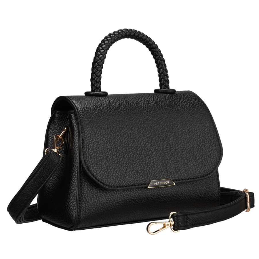Malá čierna dámska crossbody kabelka z ekologickej kože 1