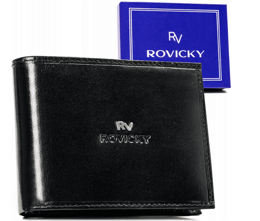 Veľká, kožená pánska peňaženka bez zapínania - Rovicky 1